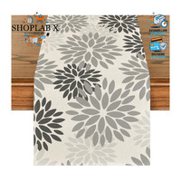 TischläUfer Blumen Grau Dahlien Herbst 40X240 Cm KüChe Dekoration Party
