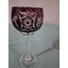Vintage nachtmann Amethyst purple Wine Hock Cordial Grape Vine Starburst 5.5"