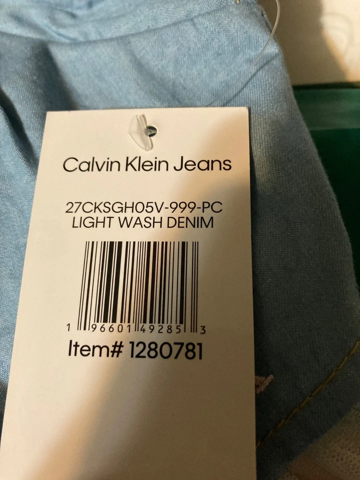 Calvin Klein Girl's Dress TODDLER NEW (3T denim chambray plaid) Flaw - Image 3 of 4