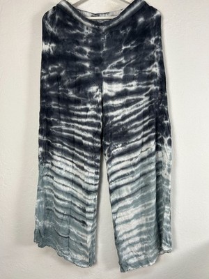 Young Fabulous & Broke Womens Tie-Dye Wide Leg Hippie Pants Small Lightweight