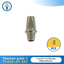 5 pcs Ti-base Abutment CAD/CAM fit to Den-tium superline D4.5 GH 0.5mm 1.5mm