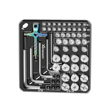 Camera Base Plate Accessory Holder Featuring Chamfered Edges and Clear