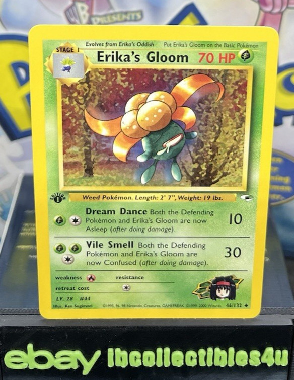 Pokemon Card - Erika's Gloom Gym Heroes 46/132 Uncommon 1st Edition N/MINT F/S