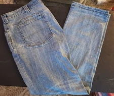 Duluth Trading Co Men Jeans 40X34 Light Blue Denim Ballroom Double Flex Jeans