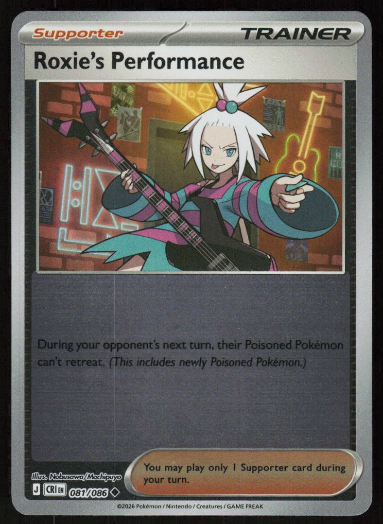 Roxie's Performance 081/086 Uncommon Chaos Rising Pokemon Reverse Holo Near Mint