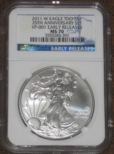 2011 W Silver Eagle TDO ERROR VP-001 NGC MS70 25th Anniversary Set Triple Die ER