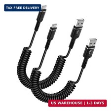 Retractable iPhone 17e Car Charger USB C Coiled Cord Car Carplay Charger Cable f