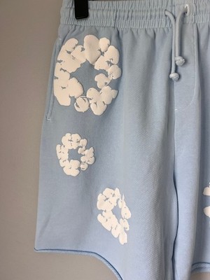Denim Tears Cotton Wreath Sweatshorts - Size Medium - Powder Blue