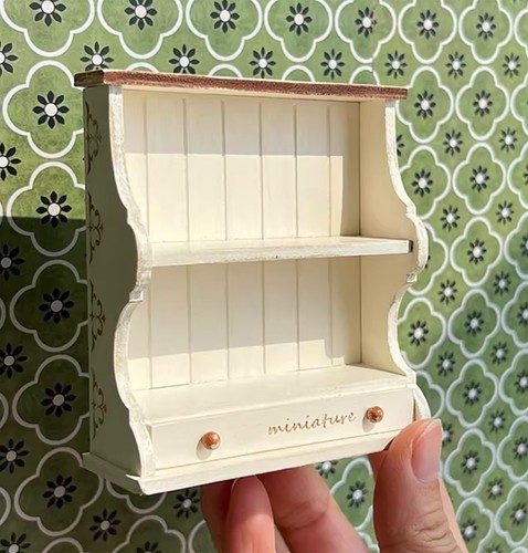 1:6 Dollhouse Kitchen Furniture Miniature Wooden Sink Shelves Cabinet For Dolls - Picture 8 of 11