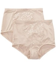 Bali Women's Firm Control Tummy Panel 2 Pack X710 Nude Jacquard Size L
