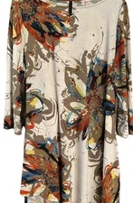 IC By Connie Abstract Top Large Beautiful Pattern Asymmetric Tunic