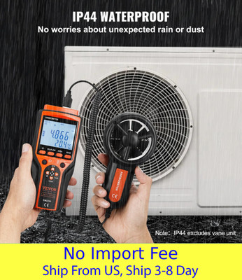 Handheld Anemometer Digital Wind Speed Meter CFM Temperature Airflow LCD Backlig