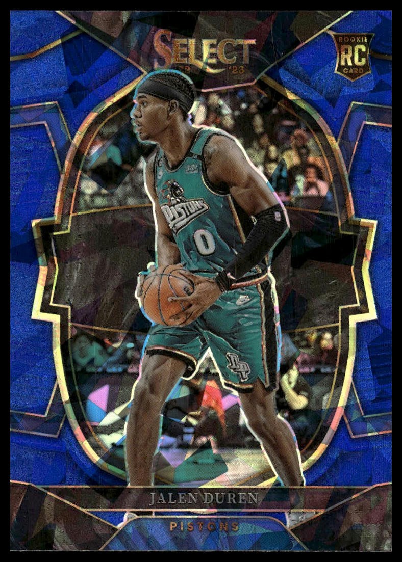 2022-23 Panini Select #98 Jalen Duren Blue Cracked Ice Prizms RC