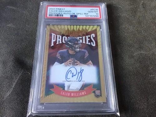 2024 Topps Finest - Prodigies Auto Caleb Williams Oil Spill Refractor /10 PSA 10