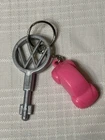 VTG Barbie 2000 VW Volkswagen Beetle Bug Car Replacement Trunk Key & Chain Pink