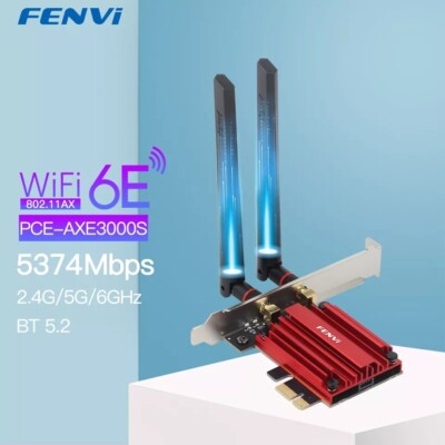 3000 Mbit WiFi 6E AX210 PCIe AX3000 WLAN Karte 2,4/5,8 GHz Tri-Band, Bluetooth 5