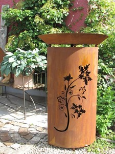 Edelrost Säule Nova Ranke 120cm mit Schale Rostsäule ...