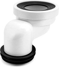 QWORK® 100Mm Toilet Offset Pan Connector PVC Waste Pipe Connector