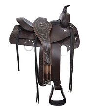 Western Barrel Racing Horse Saddle Premium Leather with tack set 10'' to 18' in