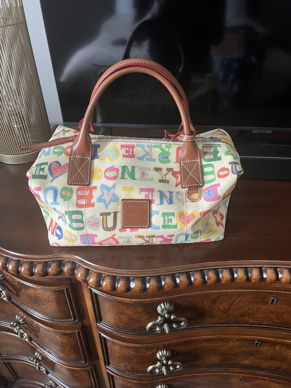 Vintage Dooney & Bourke Graffiti Satchel EUC Gem