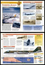 Canberra (Bomber) #14 Warplanes 1950-70s Aircraft Of The World Fold-Out Card