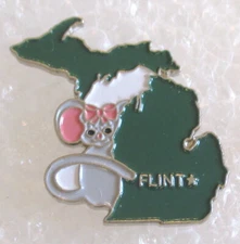 City of Flint, Michigan Map Tourist Travel Souvenir Collector Pin
