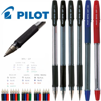 Pilot BPS-GP Grip Ballpoint Pen Broad / EB / Fine / Medium Black/Blue/Red