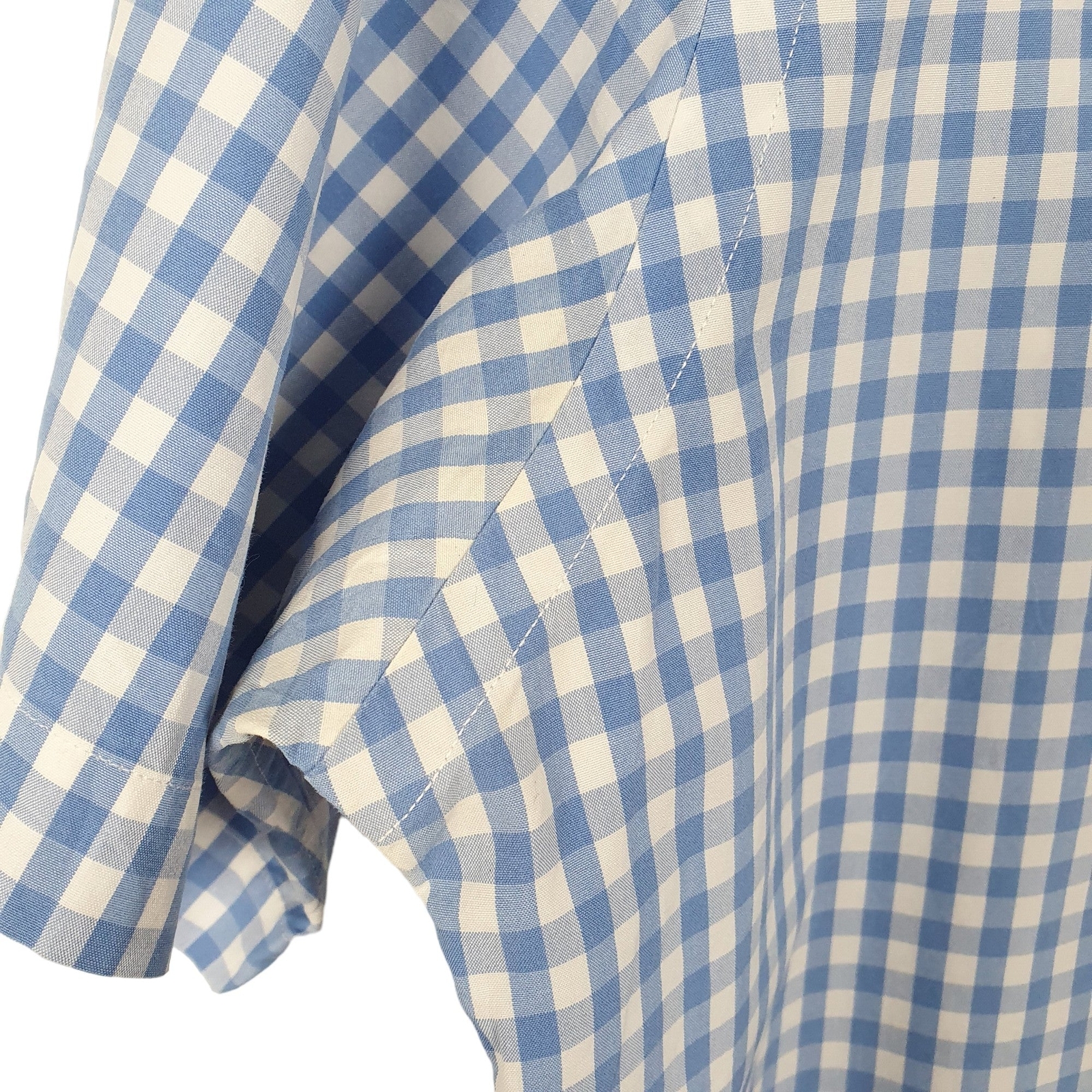 RALPH LAUREN Blue Gingham Shirt Short Sleeve Casual Mens M image 4