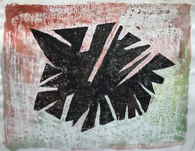 Aquarell Vera Stoss Abstrakt 49 Komposition Schwarz Rot Grün Modern Art - Bild 1 von 4