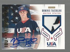 2012 USA Baseball 18U National Team Patches Signatures #17 Dominic Taccolini 1/3