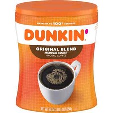 2 pack Dunkin' Original Blend Ground Coffee, Medium Roast, 30 oz