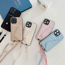 Luxury Crossbody Strap Leather iPhone Case