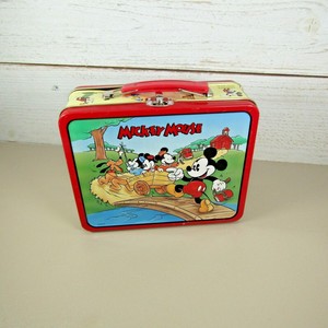 thermos metal mickey mouse & friends tin lunch box