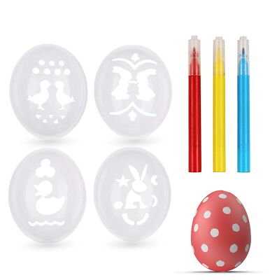 4er Ostereier Schablone Set inkl. Malstifte Ostern Eiermalmaschine