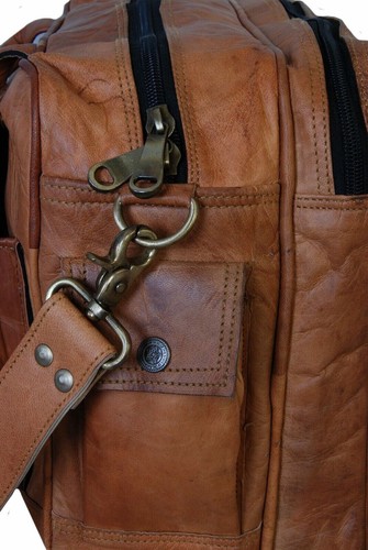 Men's Goat leather laptop bag, messenger briefcase office shoulder bag - Picture 5 of 7
