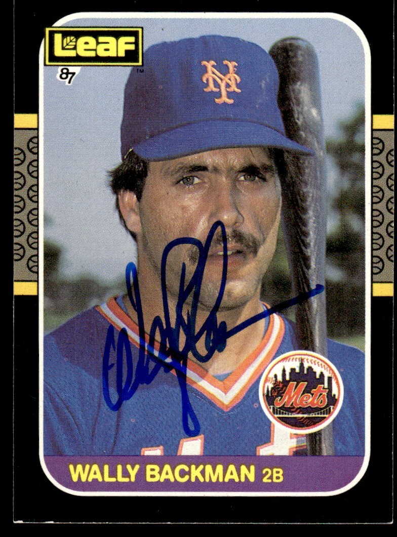 1987 Leaf Wally Backman Auto New York Mets #59 COA Card Signed