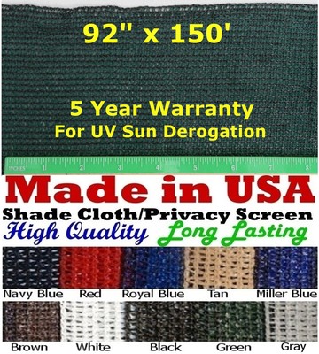 Shade Cloth Privacy Screen (7' 8'' x 150') 90% Wind Block Sun Screen Fabric