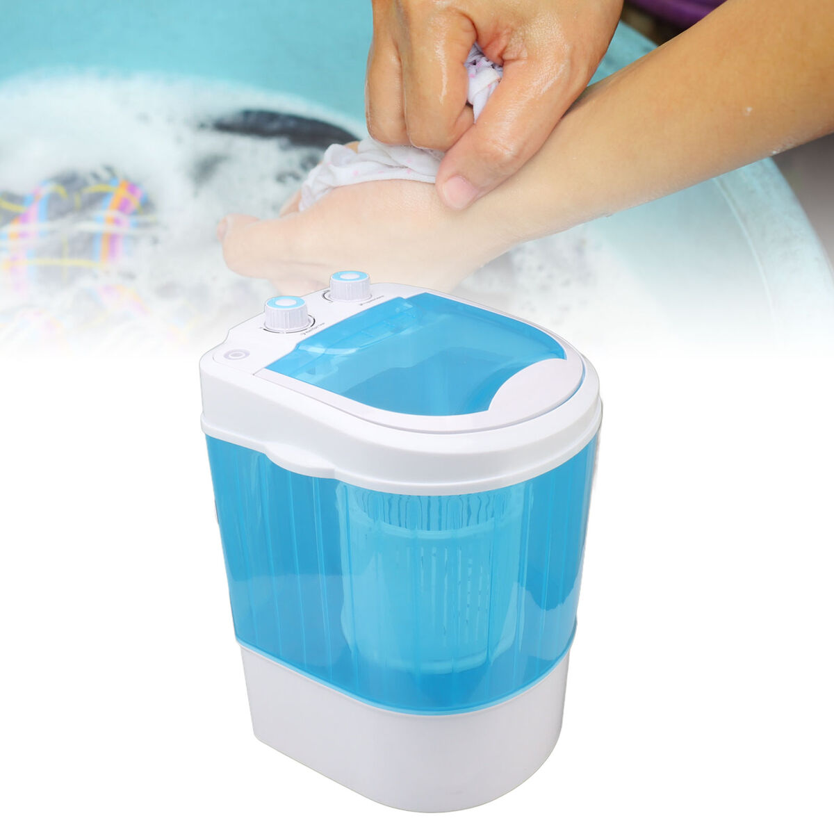 Compact Portable Washing Machine With Spin Cycle For Convenient Travel Use
