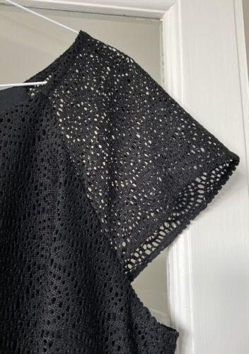 F & F Black Lace Lined Shift Dress - Size UK 14 - Picture 3 of 9