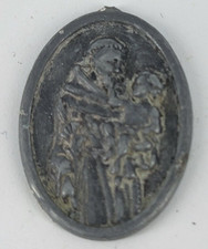 VINTAGE ~ Saint Anthony Protect Me Medal ~ Pocket Charm ~ Baby Jesus