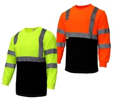 Hi Vis T Shirt Class 3 Reflective Safety Long Sleeve HIGH VISIBILITY -BFL8711/12