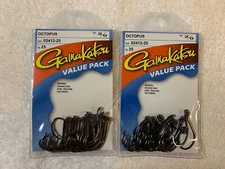 (LOT OF 2) GAMAKATSU OCTOPUS HOOKS 2/0 VALUE PACKS.  25 PER PACK 50 TOTAL
