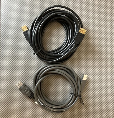 Belkin 3m grau & Belkin 4,8m schwarz USB 2.0 28AWG Verlängerungskabel USBA auf USBA