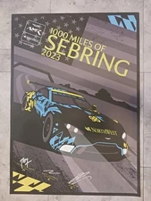 2023 astin martin AMR racing autographed poster WEC sebring 1000