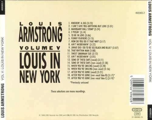 Louis Armstrong - Volume V - Louis In Ne CD Comp Mono RM 3315 - Bild 2 von 2
