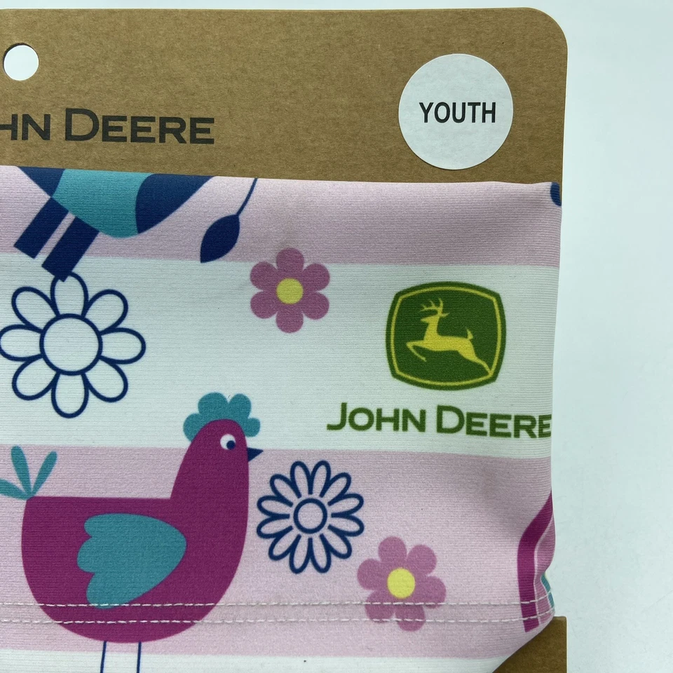 Polaina cuello juvenil con licencia John Deere lavanda caballo pollo flores niñas Foto 3 de 4