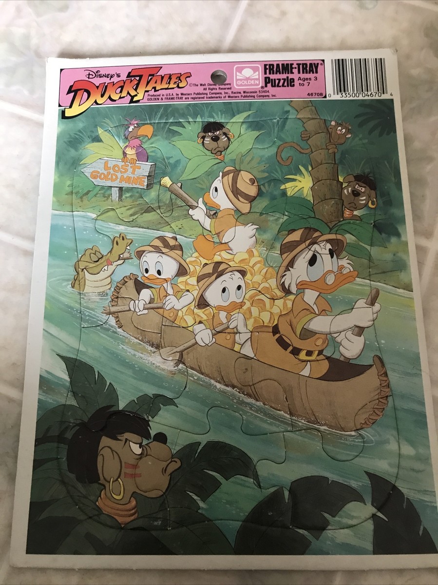 Disney Duck Tales Frame-Tray Puzzle Cardboard Golden Vintage 4670B