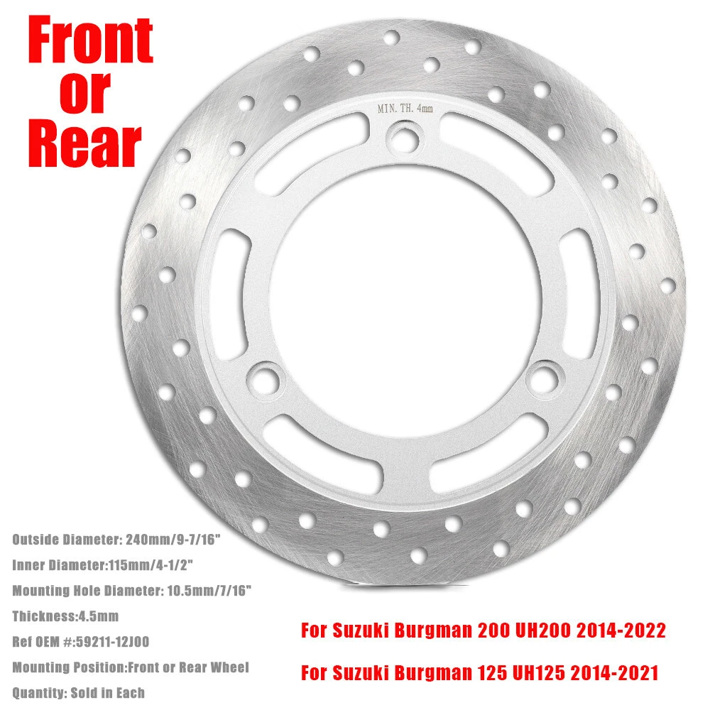 Front Rear Brake Rotor Disc For Suzuki Burgman 200 125 UH125