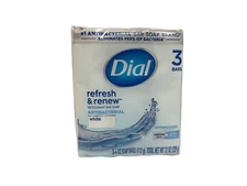 Dial Clean And Refresh Antibacterial Deodorant Bar Soap, White - 3 - 4 oz bars