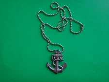US Navy USN ANCHOR Metal Insignia With Ball Chain